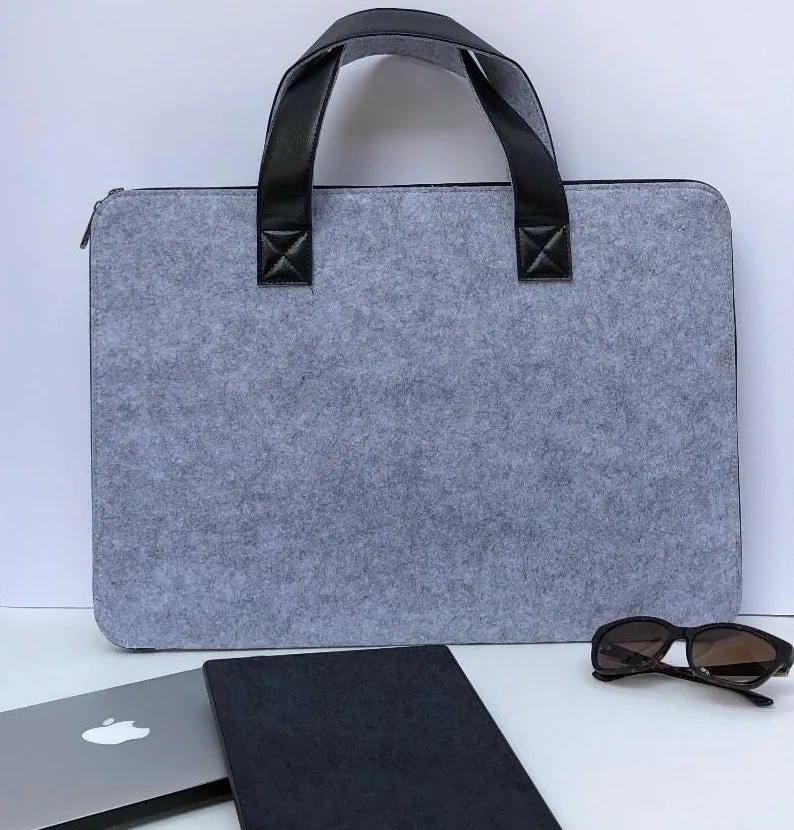 Customized Light Grey Laptop Sleeve bag  Meditation Collection
