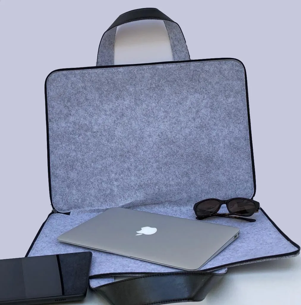 Customized Light Grey Laptop Sleeve bag  Meditation Collection