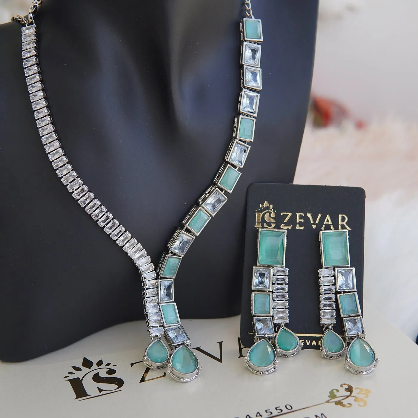 Cut Cubic Zirconia Designer Necklace