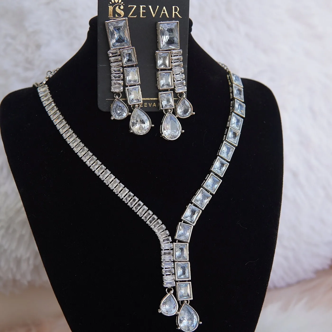 Cut Cubic Zirconia Designer Necklace