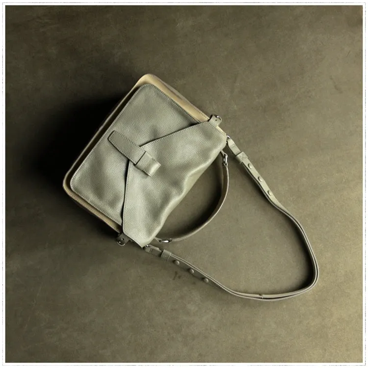 Cute Dark Gray Leather Womens Satchel Handbag Satchel Shoulder Bag Mini Satchel Bag for Women