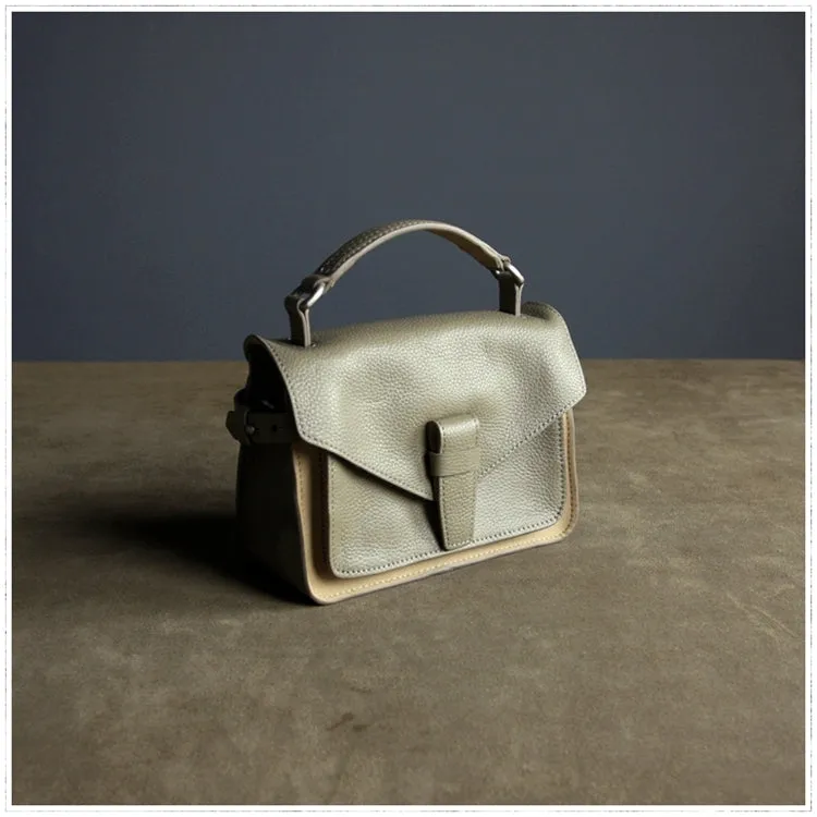 Cute Gray Mini Leather Womens Satchel Handbag Small Satchel Shoulder Bag Small Satchel Bag for Women