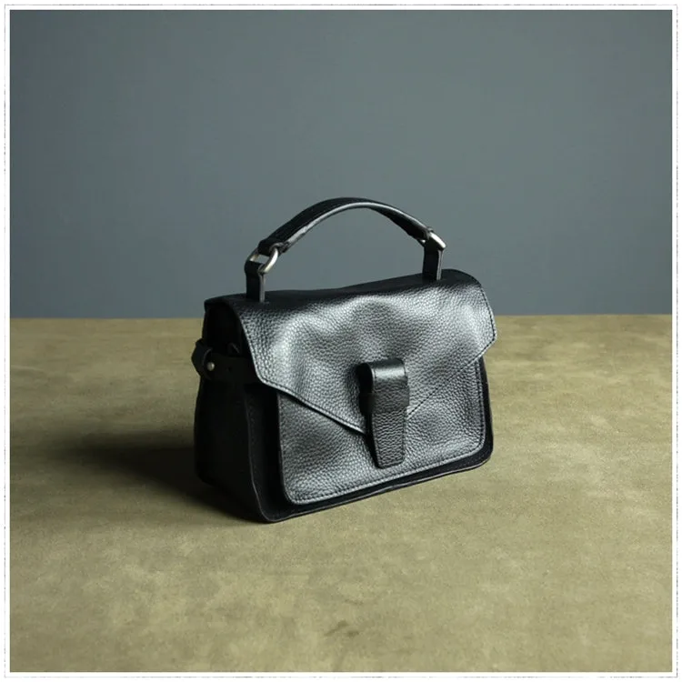 Cute Gray Mini Leather Womens Satchel Handbag Small Satchel Shoulder Bag Small Satchel Bag for Women