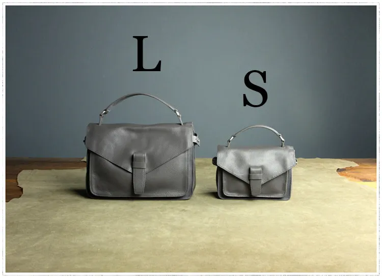 Cute Gray Mini Leather Womens Satchel Handbag Small Satchel Shoulder Bag Small Satchel Bag for Women