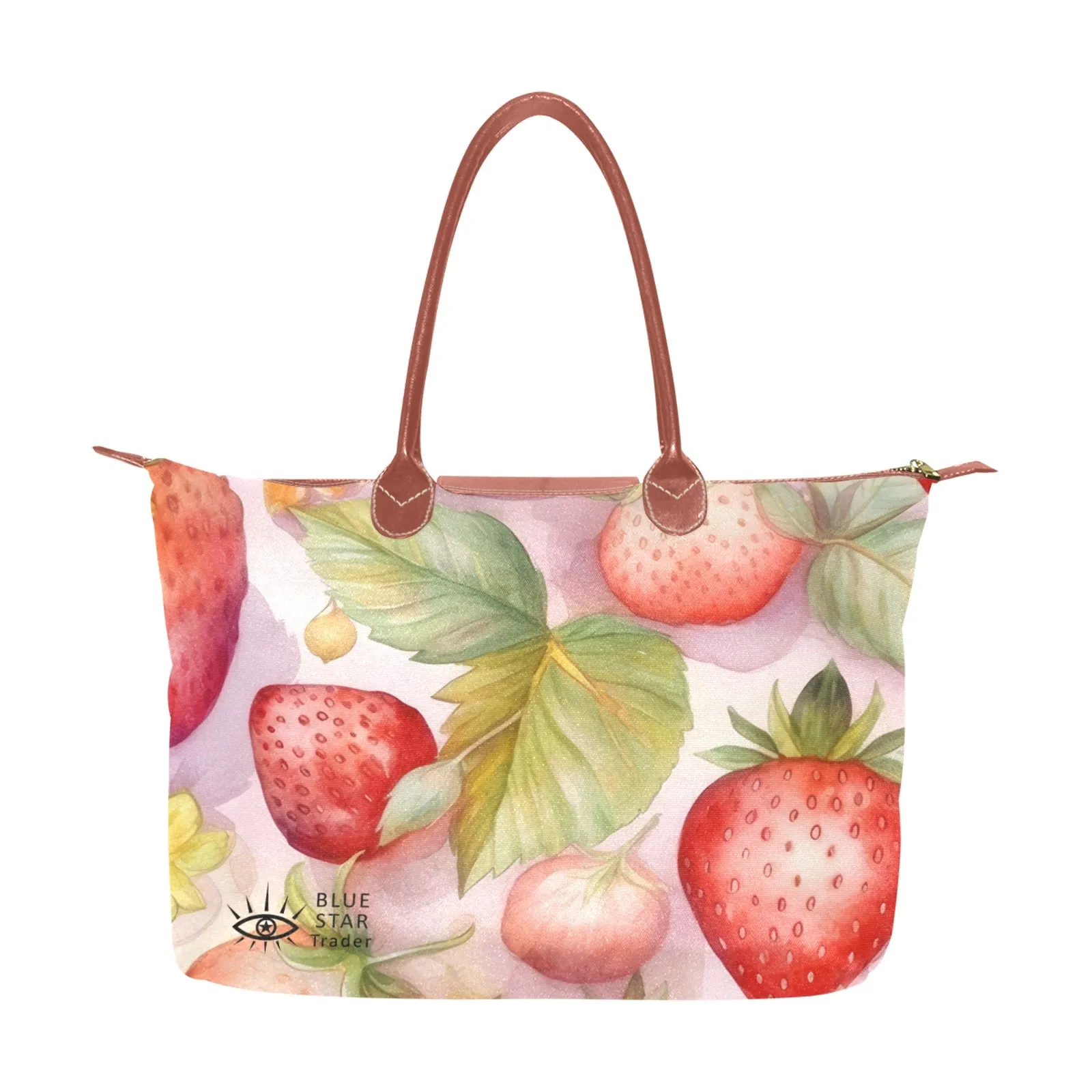 Cute Pink Strawberries Bag, Classic 15 Inch Handbag