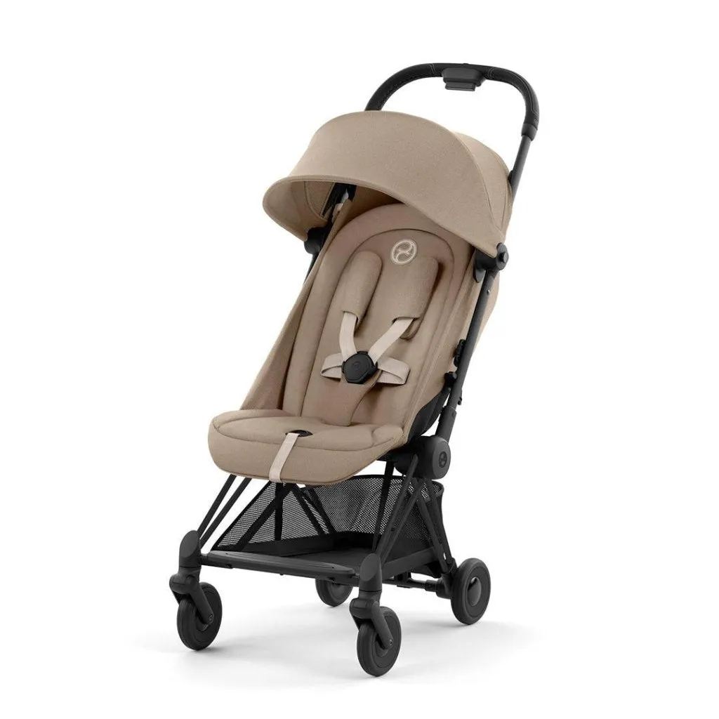 CYBEX Coya Ultra-compact Pushchair with Matt Black Frame - Cozy Beige