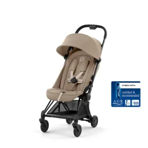 CYBEX Coya Ultra-compact Pushchair with Matt Black Frame - Cozy Beige