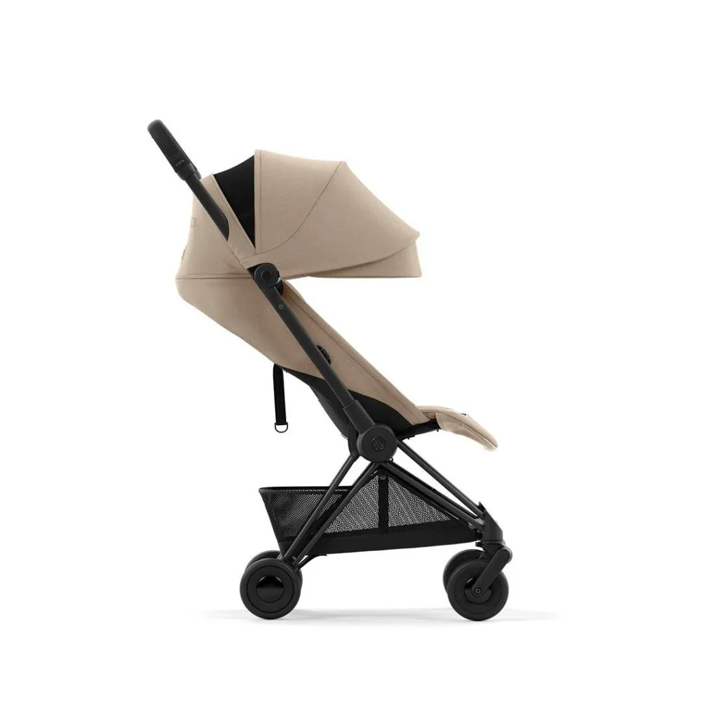 CYBEX Coya Ultra-compact Pushchair with Matt Black Frame - Cozy Beige