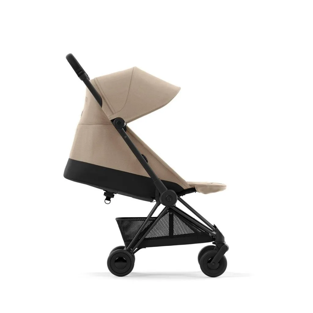 CYBEX Coya Ultra-compact Pushchair with Matt Black Frame - Cozy Beige