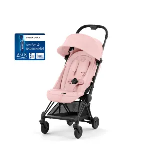 CYBEX COYA Ultra-compact Pushchair with Matt Black Frame - Peach Pink