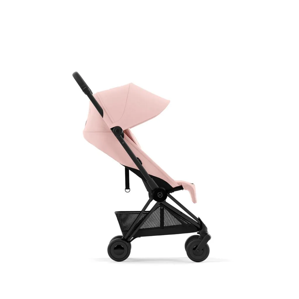 CYBEX COYA Ultra-compact Pushchair with Matt Black Frame - Peach Pink