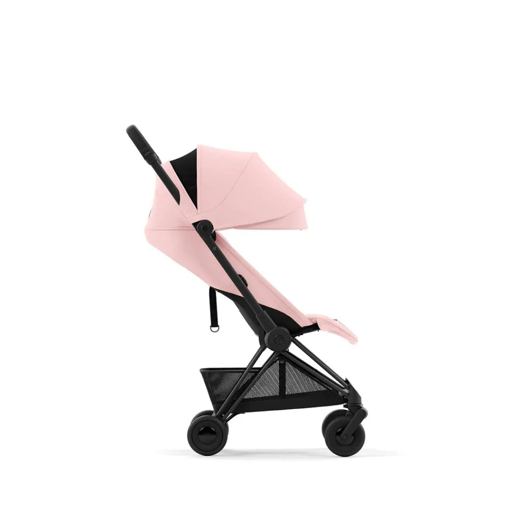 CYBEX COYA Ultra-compact Pushchair with Matt Black Frame - Peach Pink