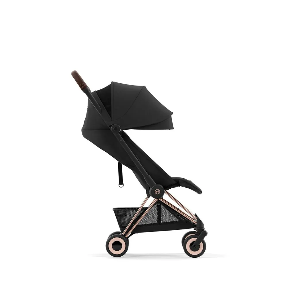 CYBEX COYA Ultra-compact Pushchair with Rose Gold Frame - Sepia Black