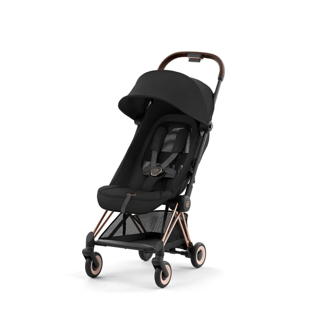 CYBEX COYA Ultra-compact Pushchair with Rose Gold Frame - Sepia Black