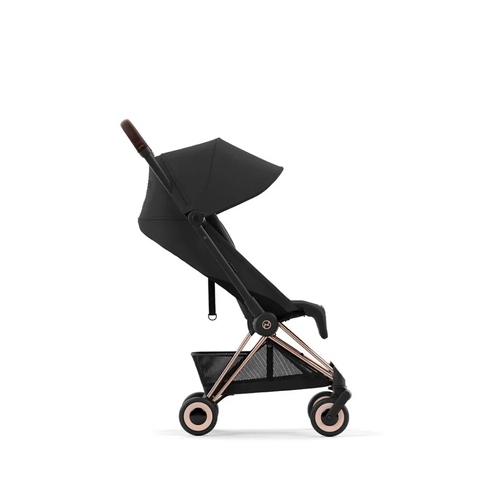 CYBEX COYA Ultra-compact Pushchair with Rose Gold Frame - Sepia Black