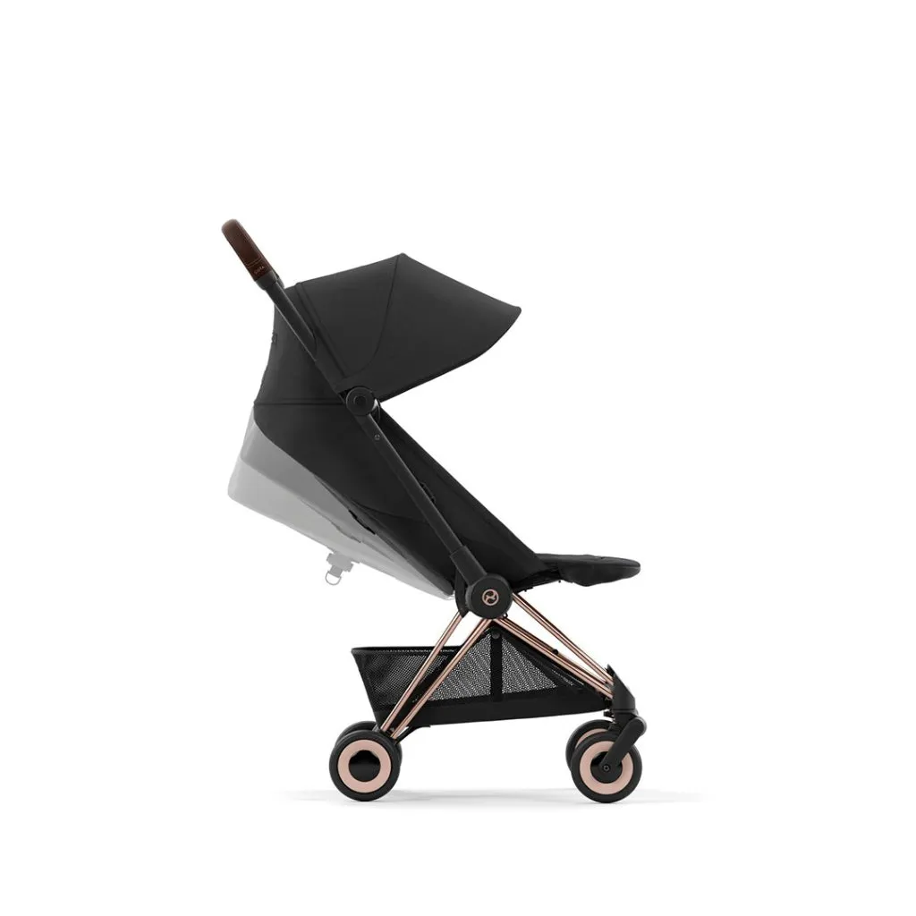 CYBEX COYA Ultra-compact Pushchair with Rose Gold Frame - Sepia Black