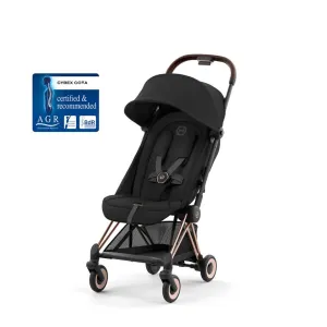 CYBEX COYA Ultra-compact Pushchair with Rose Gold Frame - Sepia Black