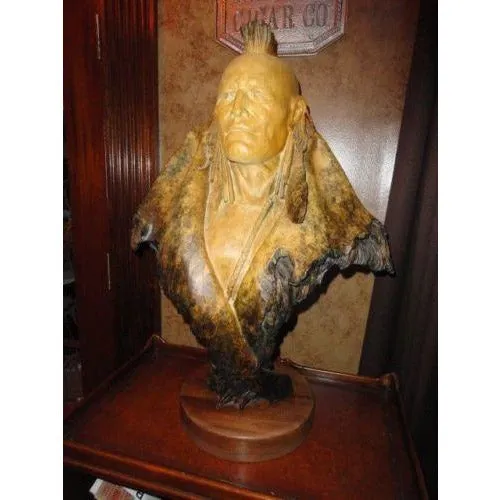 Dan Garrett "Grasslands Warrior" Bronze on Sculpture