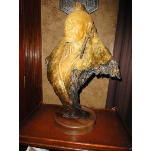 Dan Garrett "Grasslands Warrior" Bronze on Sculpture