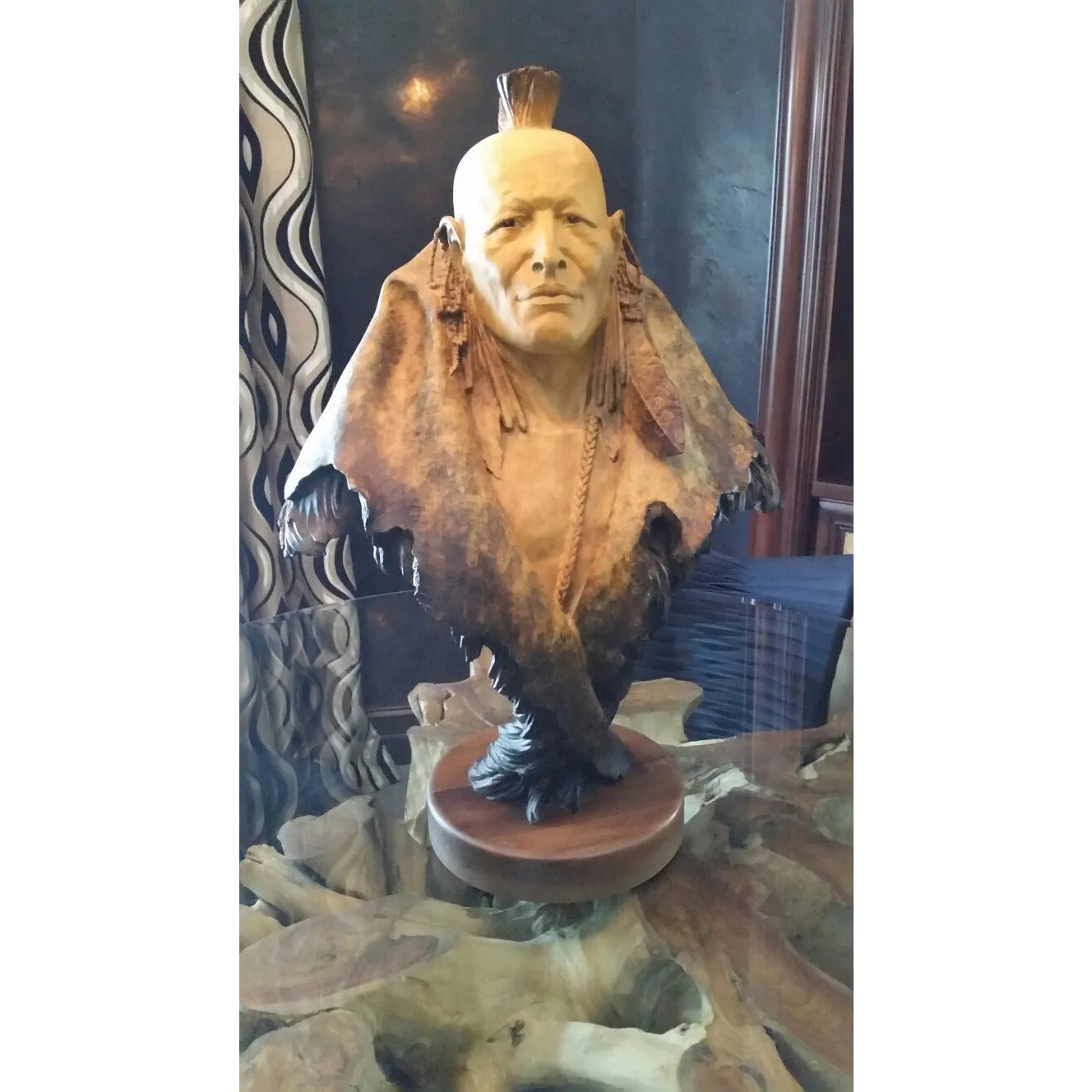 Dan Garrett "Grasslands Warrior" Bronze on Sculpture