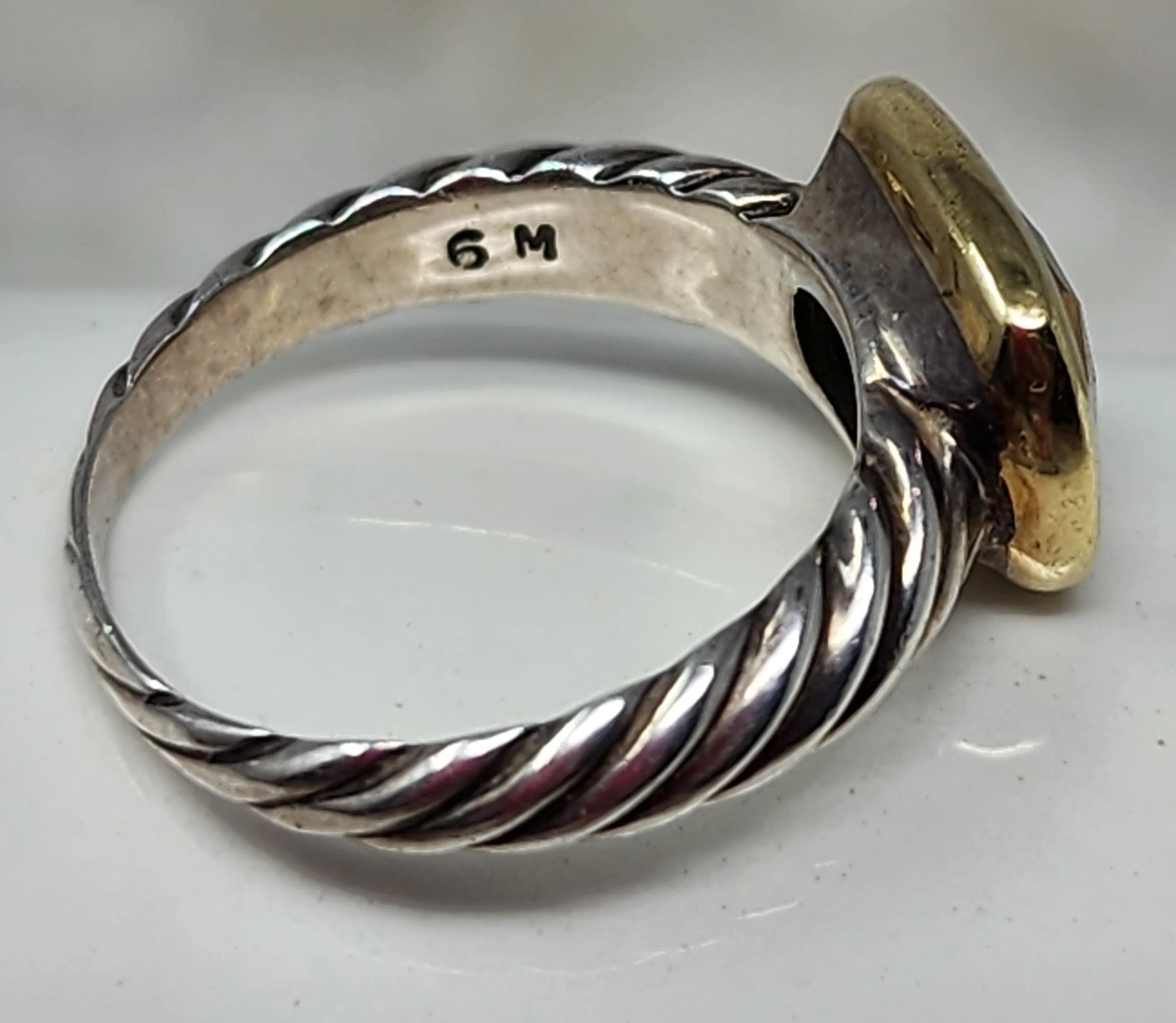 DAVID YURMAN NOBLESSE CITRINE RING- STERLING SILVER & YELLOW GOLD 14K