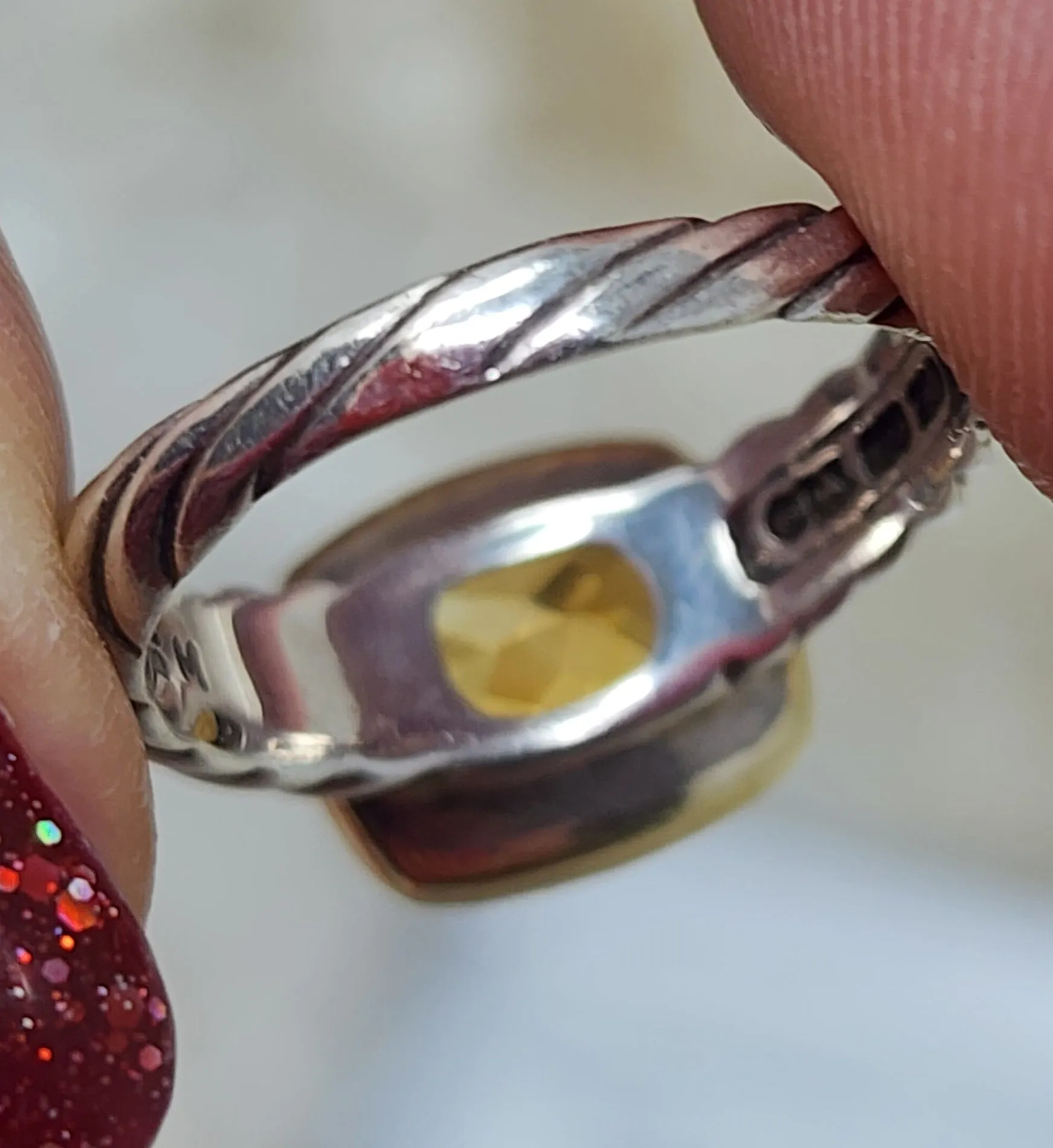 DAVID YURMAN NOBLESSE CITRINE RING- STERLING SILVER & YELLOW GOLD 14K