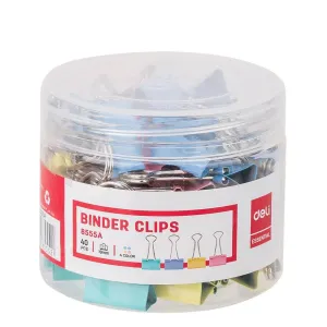 Deli Colourful Binder Clips 19mm Pack of 40 E8555