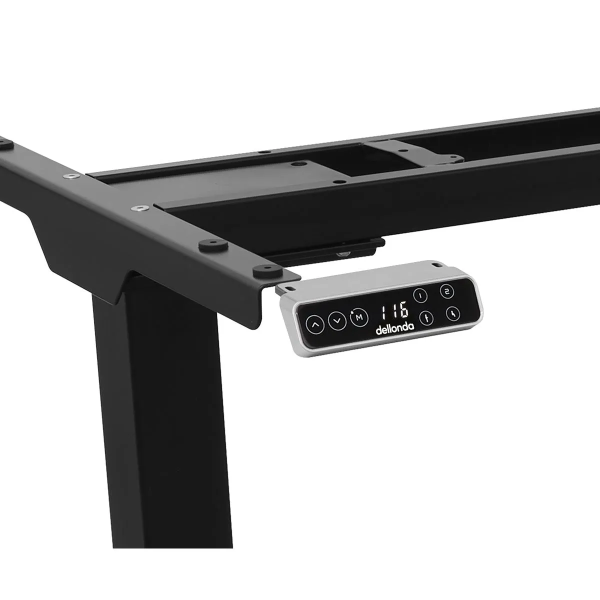 Dellonda Black Electric Adjustable Desk Frame, Digital Controls 100kg Heavy Duty