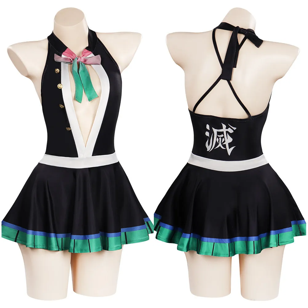 Demon Slayer Kanroji Mitsuri Cosplay Costume Swimwear Outfits Halloween Carnival Suit