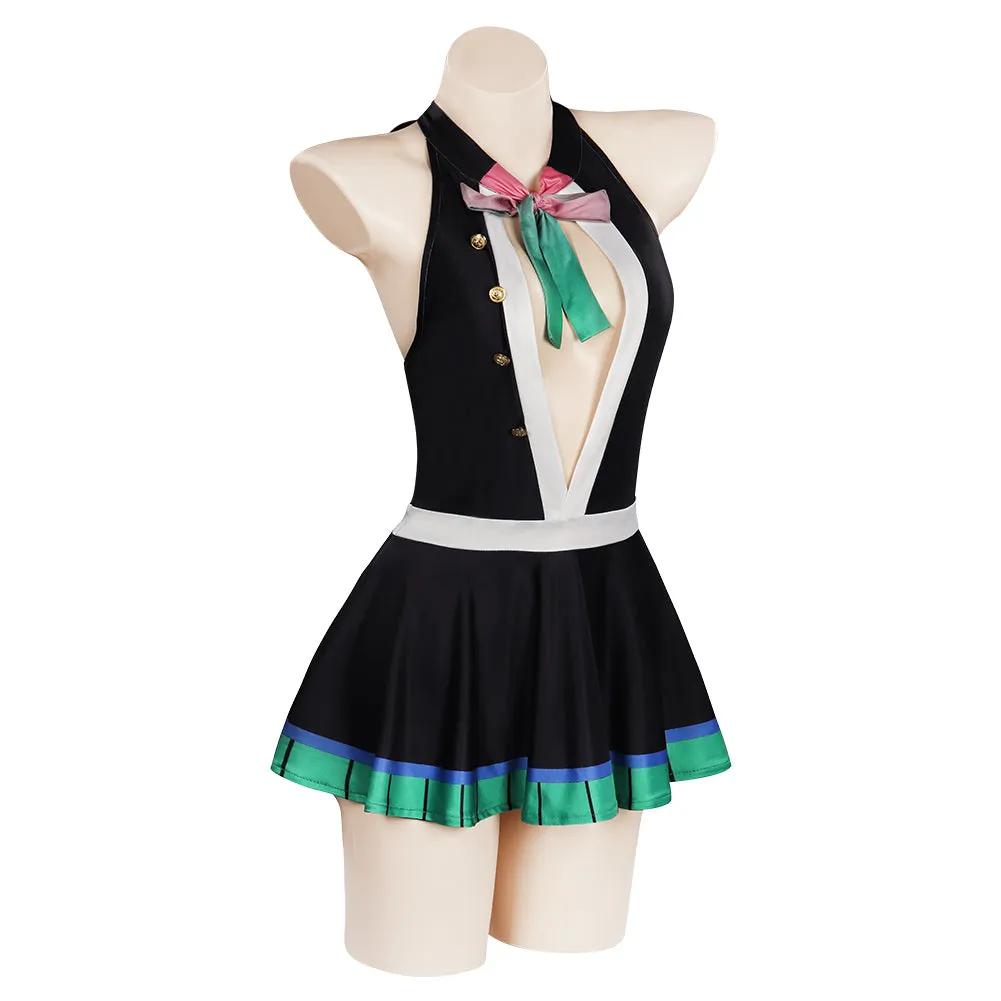 Demon Slayer Kanroji Mitsuri Cosplay Costume Swimwear Outfits Halloween Carnival Suit