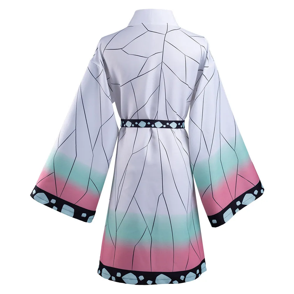 Demon Slayer Kimetsu no Yaiba Kochou Shinobu Cosplay Costume Cloak Earings Belt Outfits Halloween Carnival Suit