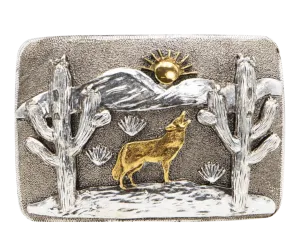 Desert Coyote Belt Buckle