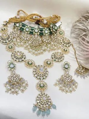 Designer Handmade Bridal Polki Set