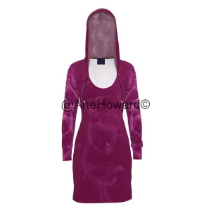 Designer Hoodie Dress Pink Smoke