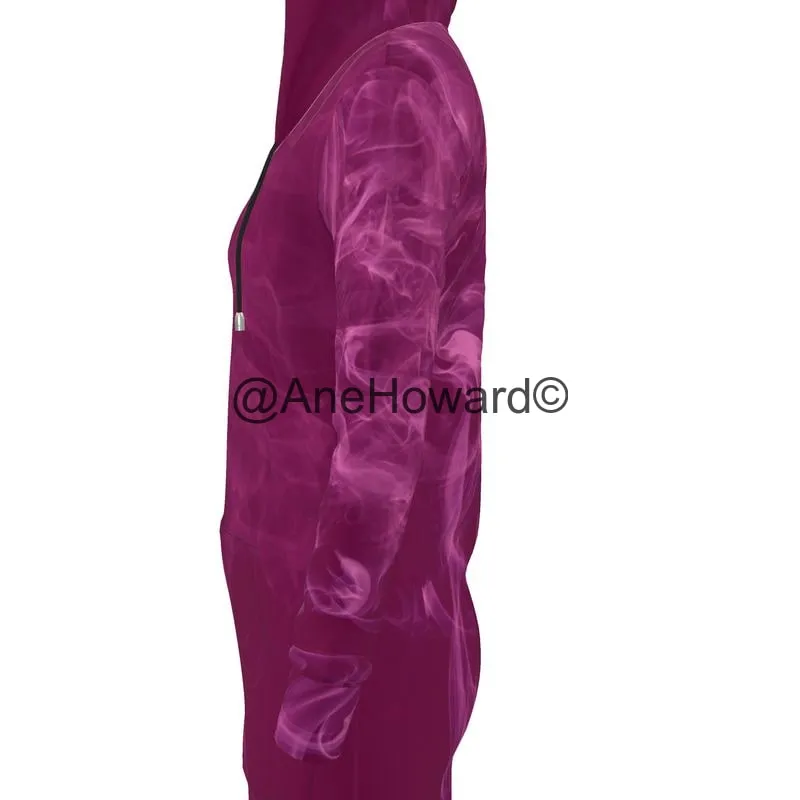 Designer Hoodie Dress Pink Smoke