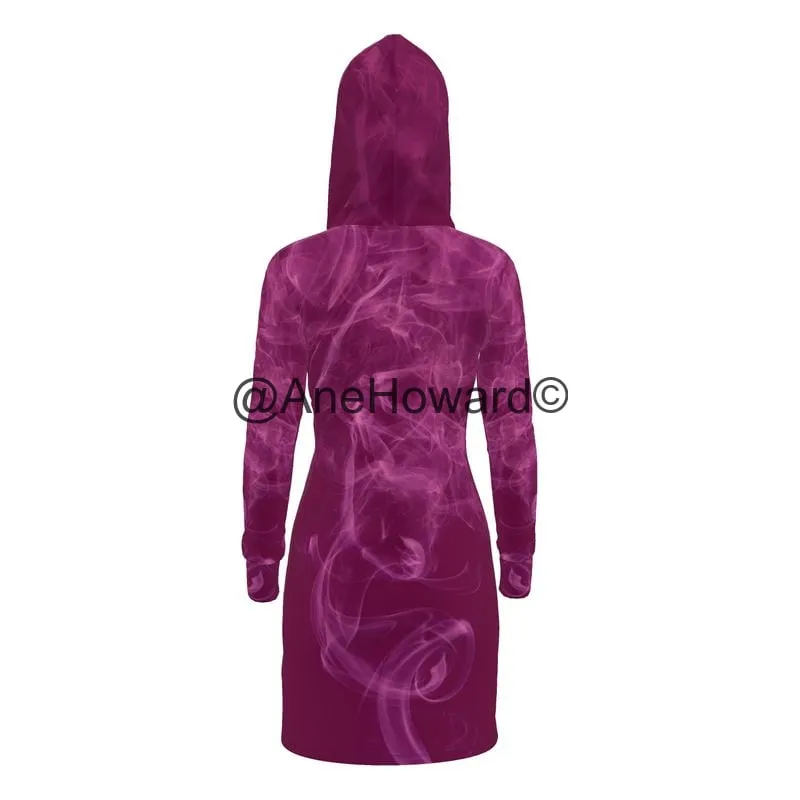 Designer Hoodie Dress Pink Smoke