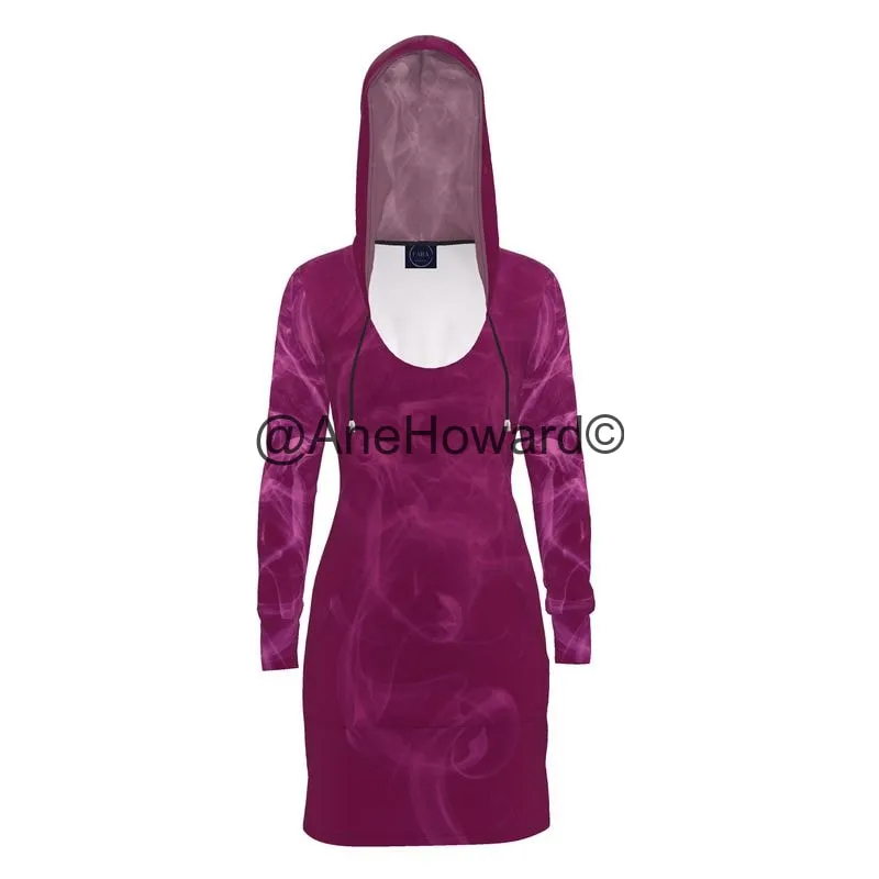 Designer Hoodie Dress Pink Smoke