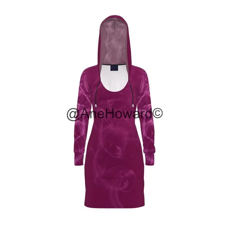 Designer Hoodie Dress Pink Smoke