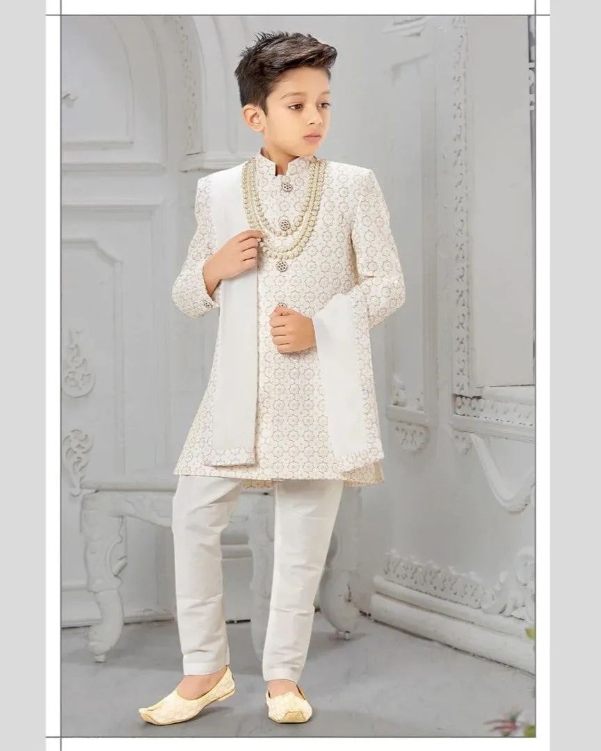 Designer Indo-Western Sherwani Set For Kids