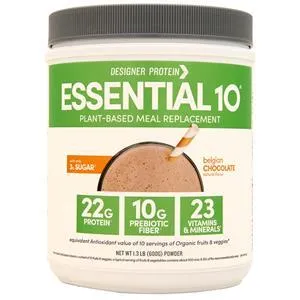 Designer Protein Essential 10 Plant-Based Meal Replacement Belgian Chocolate 600 grams