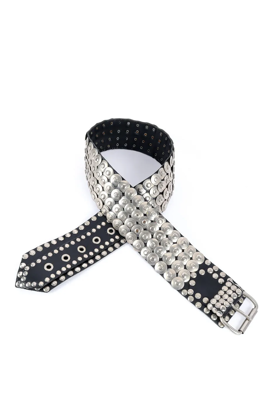 Disc Stud Leather Belt