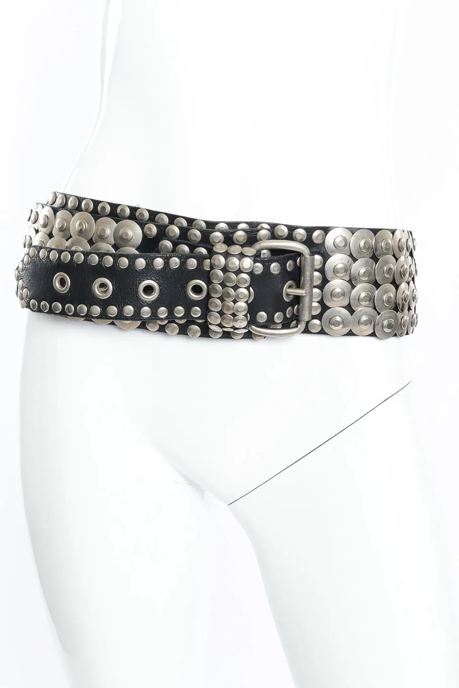 Disc Stud Leather Belt