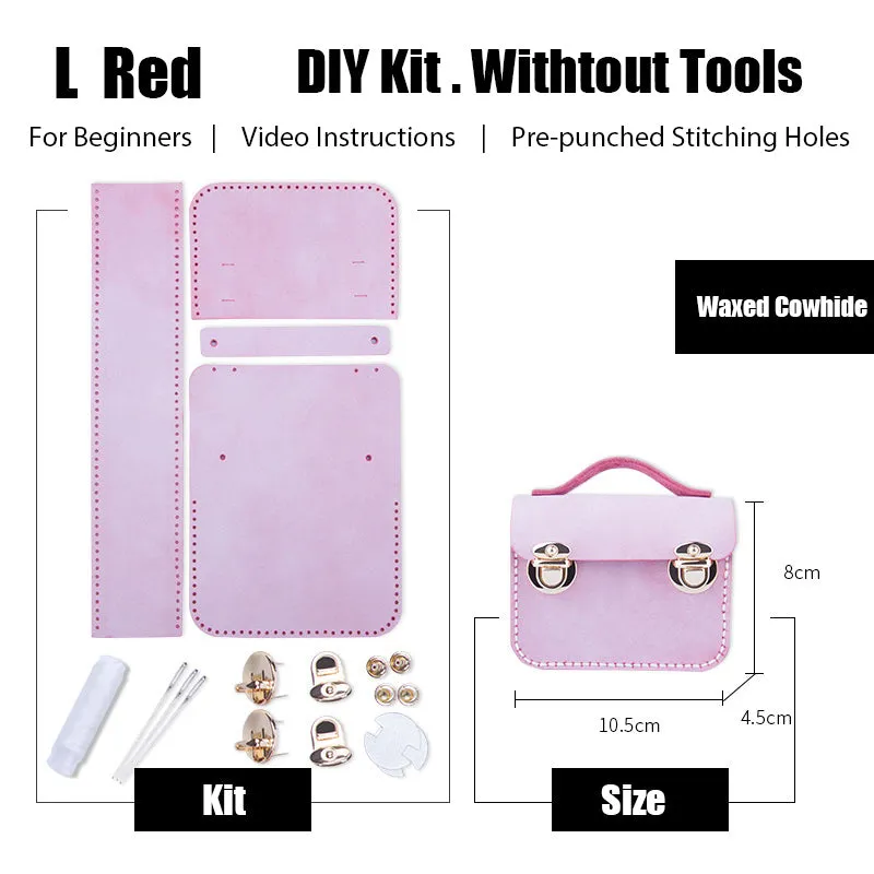 DIY Leather AirPods Case Kits DIY Leather Mini Satchel Bag Kits DIY Waxed Leather Projects DIY Leather Pouch Kit