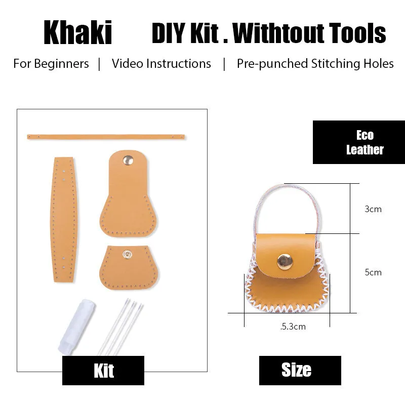 DIY Leather Coin Pouch Kits DIY Leather Mini HandBag Kit DIY Black Leather Projects DIY Leather Pouch Kit