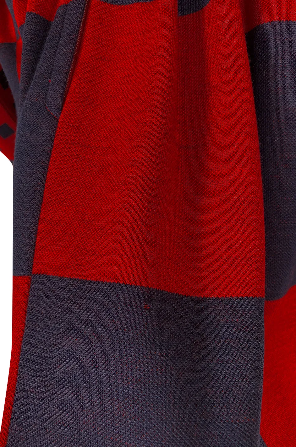 Documented 1971 Rudi Gernreich Red & Navy Check Dress w Belt