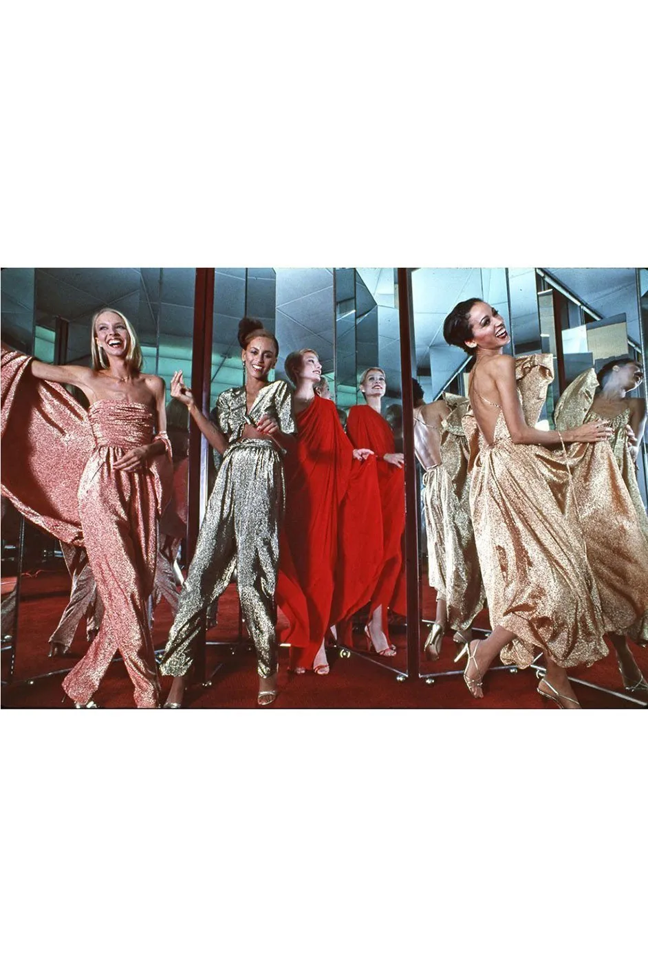 Documented 1978 Halston One Shoulder Red Draped Jersey Halston Dress