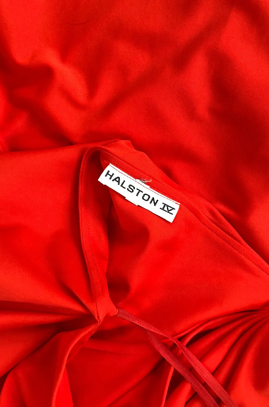 Documented 1978 Halston One Shoulder Red Draped Jersey Halston Dress