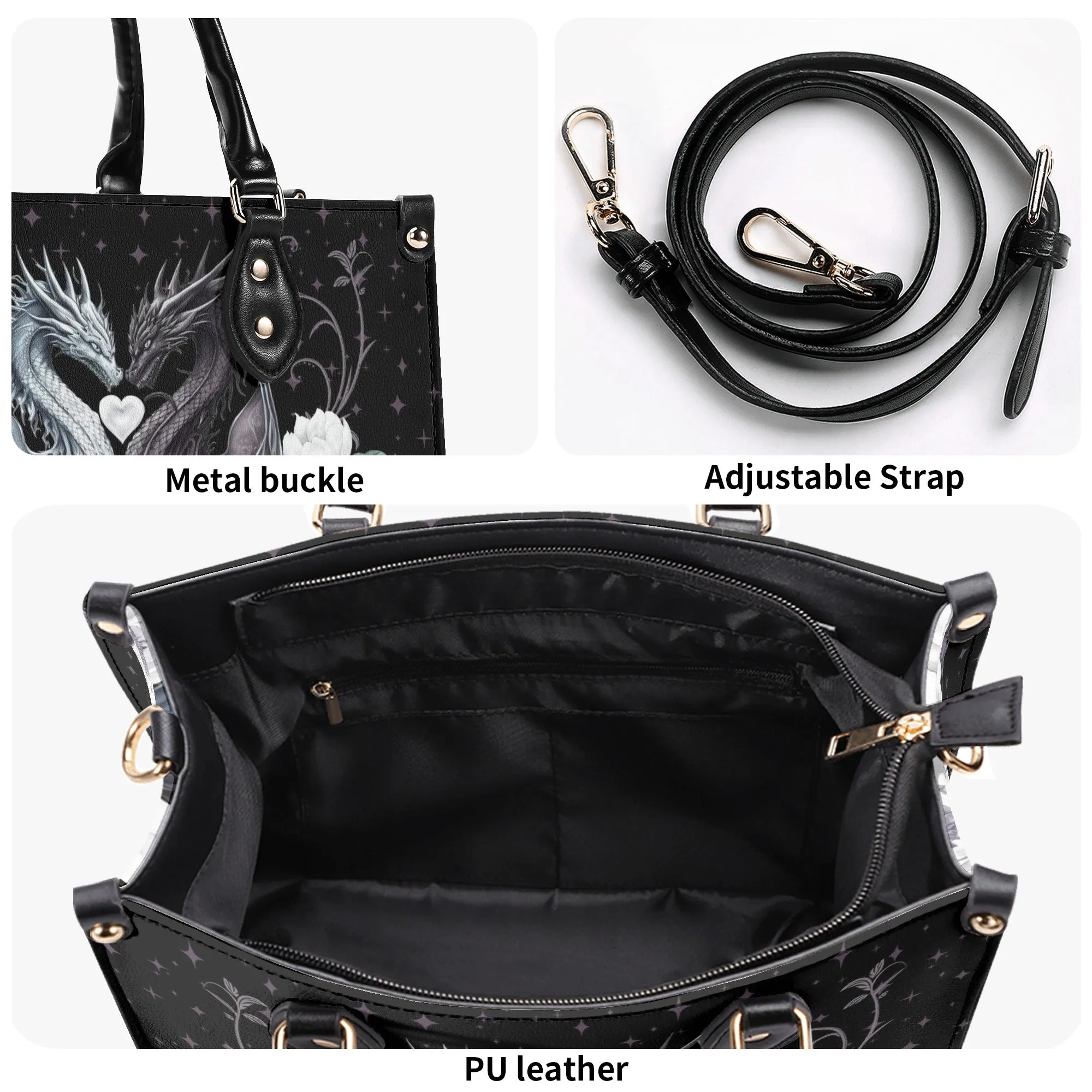 Dragons In Love Luxury Women PU Leather Handbag