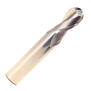Drill America MMO11/32-2FSE-BN 11/32" 2 Flute Carbide Uncoated (Bright) 7/8" Flute Length 2-1/2" Overall Length 3/8" Shank Single End Ball End Mill, Drill America, MMO11/32-2FSE-BN