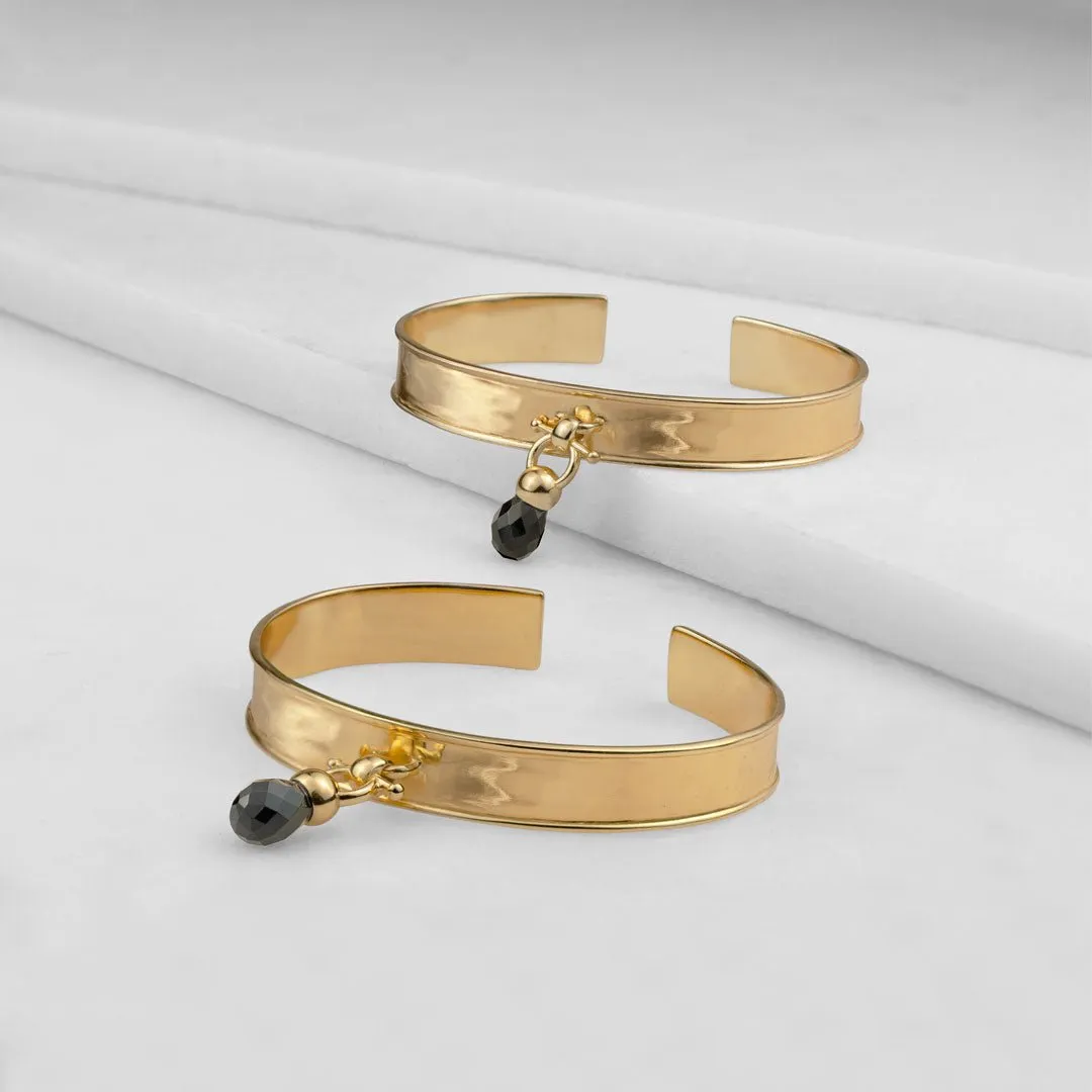 Droplette - Snaffle Horse Bit Black Onyx Gemstone and 14K Gold on Sterling Silver Necklace